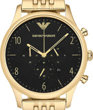  Shop Authentic Emporio Armani Classic Chronograph Black Dial Gold Steel Strap Watch For Men - AR1893 - Luxxuri