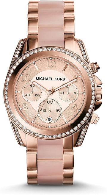  Shop Authentic Michael Kors Blair Chronograph Rose Gold Dial Two Tone Steel Strap Watch for Women - MK5943 - Luxxuri