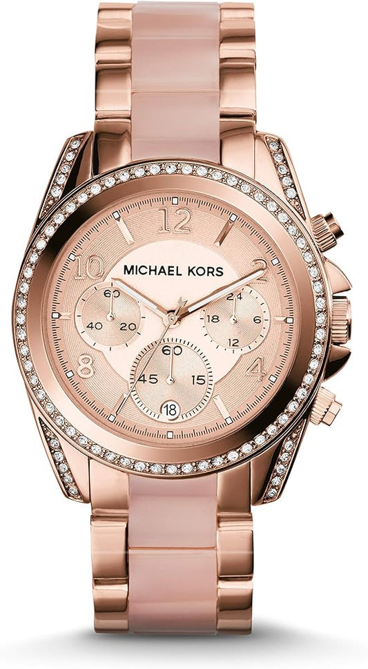  Shop Authentic Michael Kors Blair Chronograph Rose Gold Dial Two Tone Steel Strap Watch for Women - MK5943 - Luxxuri