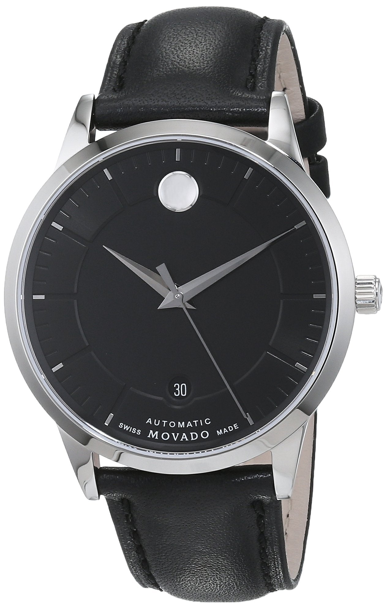  Shop Authentic Movado 1881 Automatic Black Dial Black Leather Strap Watch for Men - 606873 - Luxxuri