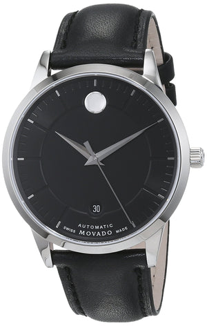 Shop Authentic Movado 1881 Automatic Black Dial Black Leather Strap Watch for Men - 606873 - Luxxuri