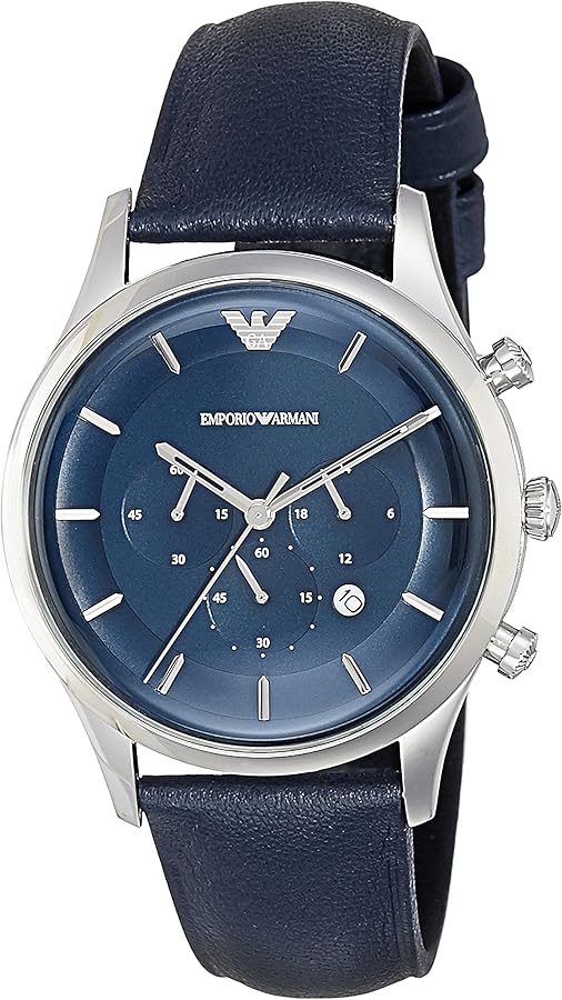  Shop Authentic Emporio Armani Lambda Chronograph Blue Dial Blue Leather Strap Watch For Men - AR11018 - Luxxuri