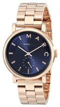  Shop Authentic Marc Jacobs Baker Navy Blue Dial Rose Gold Steel Strap Watch for Women - MBM3332 - Luxxuri