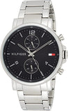  Shop Authentic Tommy Hilfiger Daniel Black Dial Silver Steel Strap Watch for Men - 1710413 - Luxxuri