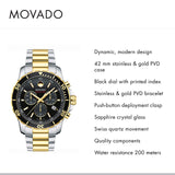 Shop Authentic Movado Series 800 Chronograph Black Dial Two Tone Steel Strap Watch For Men - 2600146 - Luxxuri