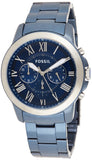  Shop Authentic Fossil Grant Chronograph Blue Dial Blue Steel Strap Watch for Men - FS5230 - Luxxuri