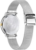  Shop Authentic Versace V-Circle Quartz Silver Dial Silver Mesh Strap Watch for Women - VBP050017 - Luxxuri
