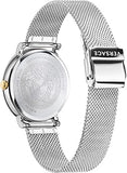  Shop Authentic Versace V-Circle Quartz Silver Dial Silver Mesh Strap Watch for Women - VBP050017 - Luxxuri