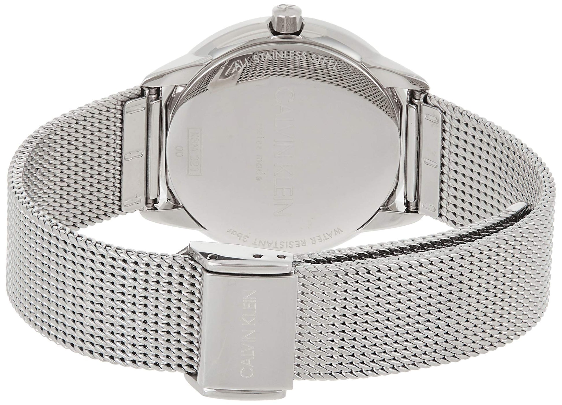  Shop Authentic Calvin Klein Minimal White Dial Silver Mesh Bracelet Watch for Women - K3M2212Y - Luxxuri
