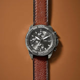  Shop Authentic Fossil Bronson Chronograph Grey Dial Brown Leather Strap Watch for Men - FS5855 - Luxxuri