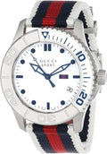  Shop Authentic Gucci G Timeless Quartz White Dial Two Tone Nylon Strap Watch for Men - YA126239 - Luxxuri