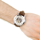  Shop Authentic Fossil Grant Automatic White Dial Brown Leather Strap Watch for Men -  ME3027 - Luxxuri