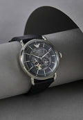  Shop Authentic Emporio Armani Meccanico Skeleton Black Dial Black Leather Strap Watch For Men - AR60026 - Luxxuri