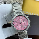  Shop Authentic Michael Kors Parker Chronograph Pink Dial Silver Steel Strap Watch For Women - MK6105 - Luxxuri