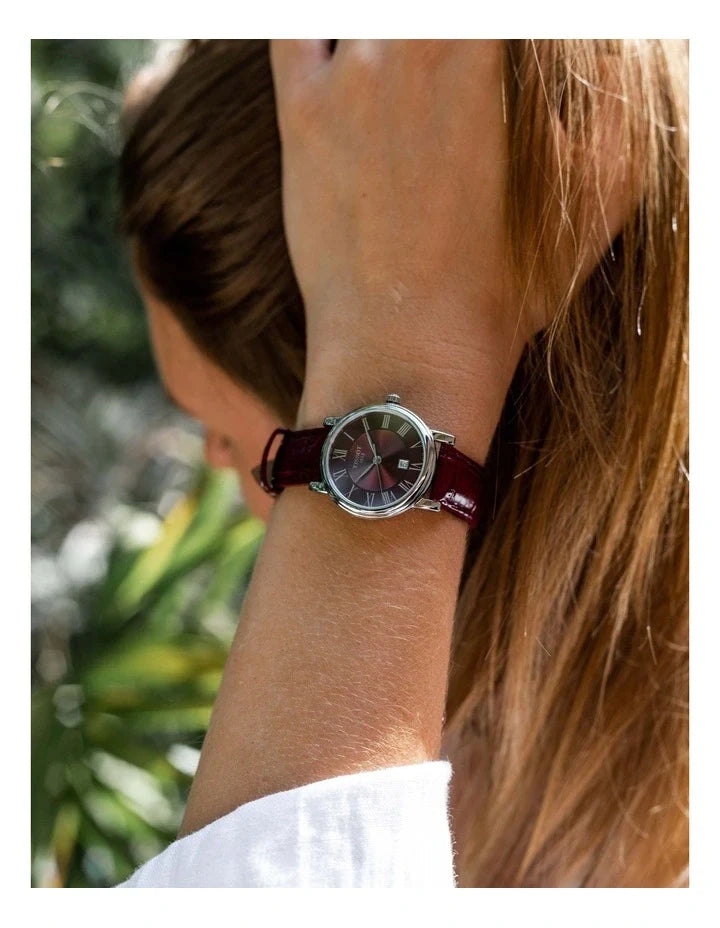  Shop Authentic Tissot Carson Premium Lady Maroon Dial Maroon Leather Strap Watch For Women - T122.210.16.373.00 - Luxxuri