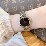  Shop Authentic Movado Veturi Quartz Black Dial Two Tone Steel Strap Watch for Women - 0606933 - Luxxuri