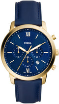  Shop Authentic Fossil Neutra Chronograph Blue Dial Blue Leather Strap Watch for Men - FS5790 - Luxxuri