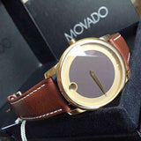  Shop Authentic Movado Museum Classic Brown Dial Brown Leather Strap Watch For Men - 0606880 - Luxxuri
