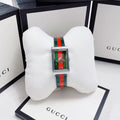  Shop Authentic Gucci G Frame Quartz Green & Red Mother of Pearl Dial Multicolor Leather Strap Watch For Women - YA147408 - Luxxuri