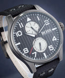  Shop Authentic Hugo Boss Aeroliner Maxx Quartz Black Dial Black Nylon Strap Watch For Men - HB1513086 - Luxxuri