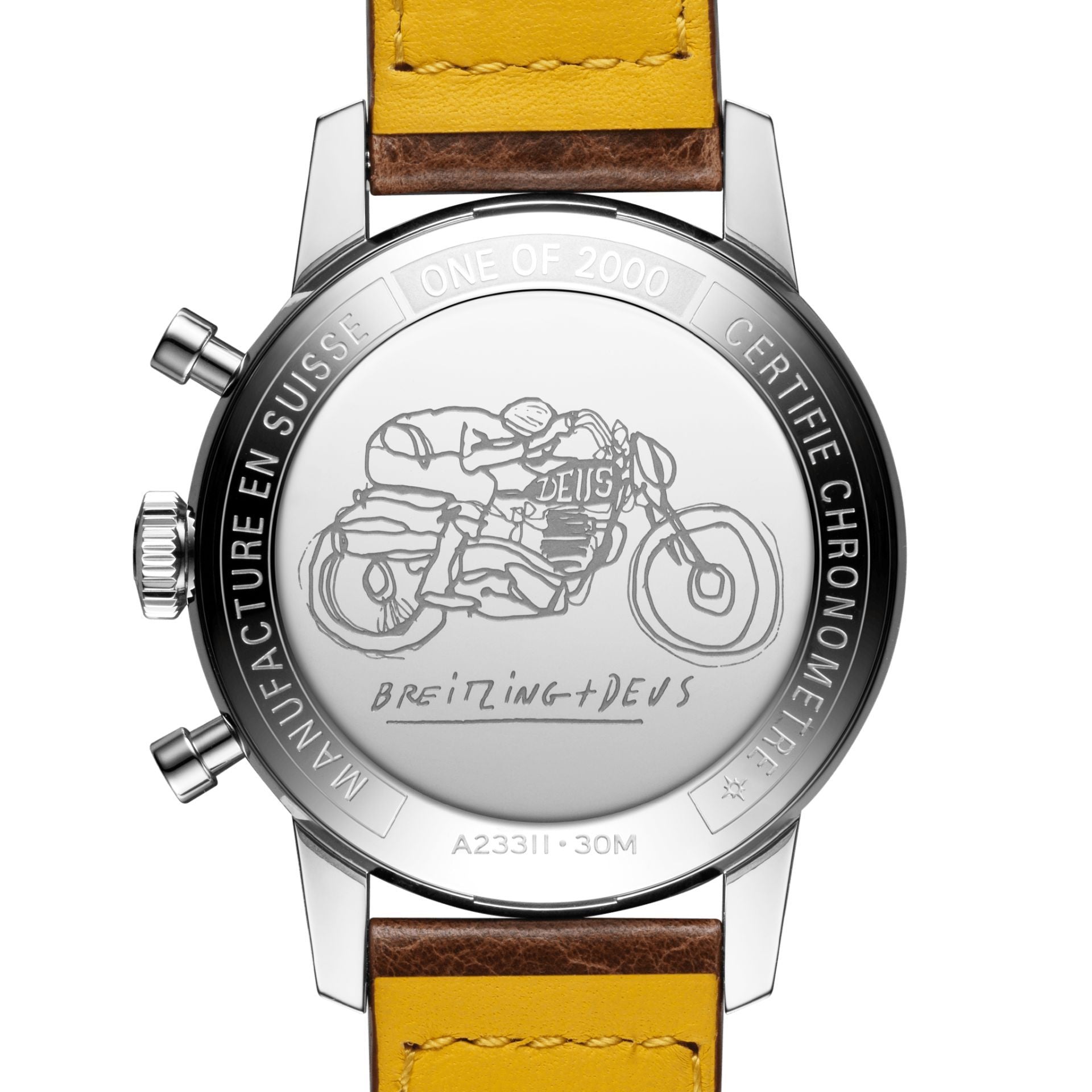  Shop Authentic Breitling Top Time Deus Limited Edition White Dial Brown Leather Strap Watch for Men - A233112A1A1X1 - Luxxuri