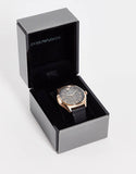  Shop Authentic Emporio Armani Meccanico Black Dial Black Leather Watch For Men - AR60004 - Luxxuri