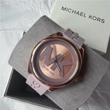  Shop Authentic Michael Kors Janelle Three Hand Grey Dial Grey Rubber Strap Watch For Women - MK7314 - Luxxuri