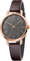  Shop Authentic Calvin Klein Even Grey Dial Brown Leather Strap Watch for Women - K7B236G3 - Luxxuri