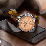  Shop Authentic Breitling Premier B01 Chronograph 42 Beige Dial Brown Leather Strap Watch for Men - AB0145331K1P1 - Luxxuri