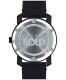  Shop Authentic Movado Bold TR90 Black Dial Black Leather Strap Watch For Men - 3600307 - Luxxuri