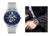  Shop Authentic Emporio Armani Aviator Multifunction Blue Dial Silver Mesh Bracelet Watch For Men - AR60024 - Luxxuri