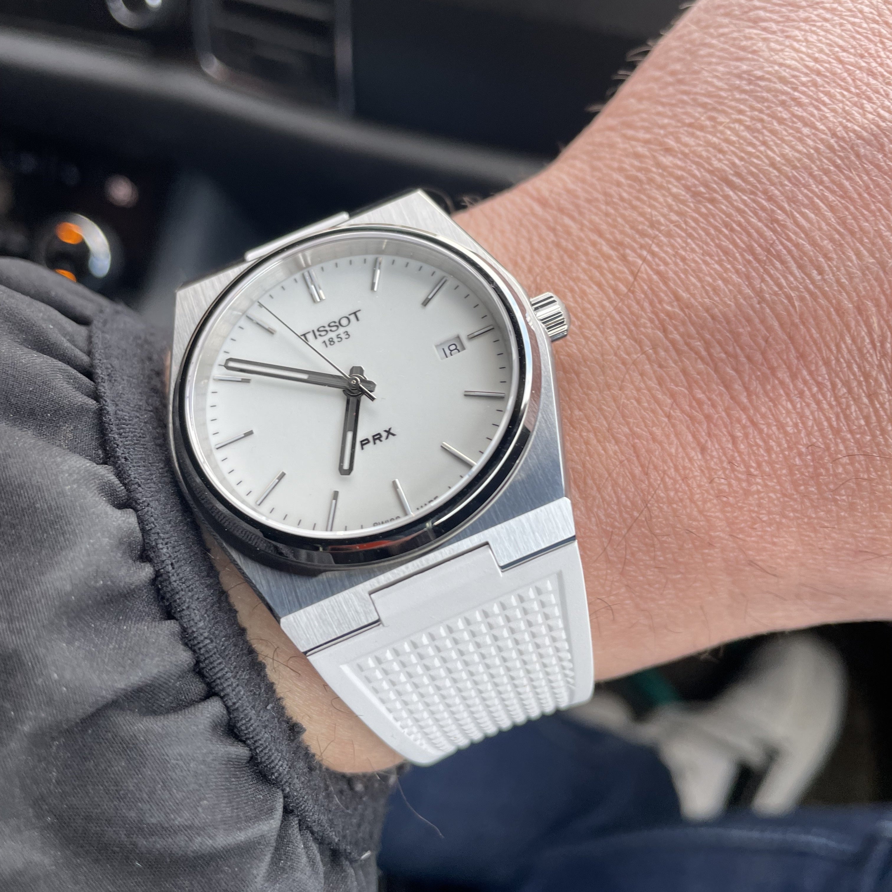 Tissot PRX 40 White Dial White Rubber Strap Watch For Men -  T137.410.17.011.00