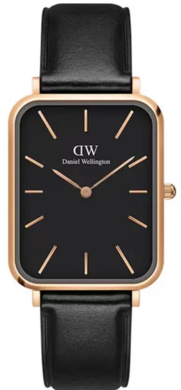  Shop Authentic Daniel Wellington Quadro Black Dial Black Leather Strap Watch For Women  - DW00100449 - Luxxuri