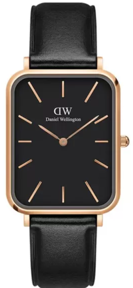  Shop Authentic Daniel Wellington Quadro Black Dial Black Leather Strap Watch For Women  - DW00100449 - Luxxuri
