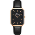  Shop Authentic Daniel Wellington Quadro Black Dial Black Leather Strap Watch For Women  - DW00100449 - Luxxuri