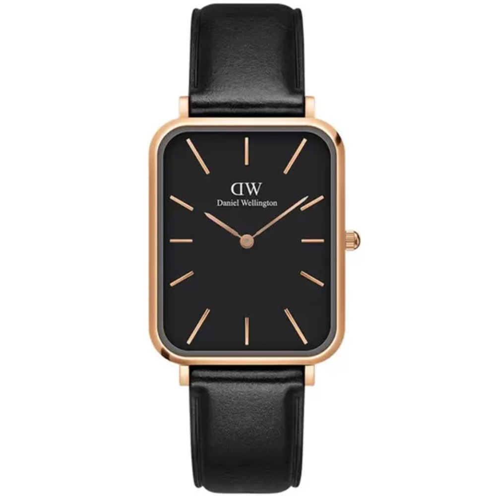 Shop Authentic Daniel Wellington Quadro Black Dial Black Leather Strap Watch For Women  - DW00100449 - Luxxuri