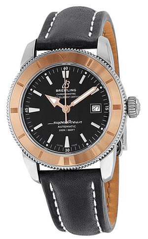  Shop Authentic Breitling Superocean Heritage 42mm Black Dial Black Leather Men's Watch - U1732112-B - Luxxuri