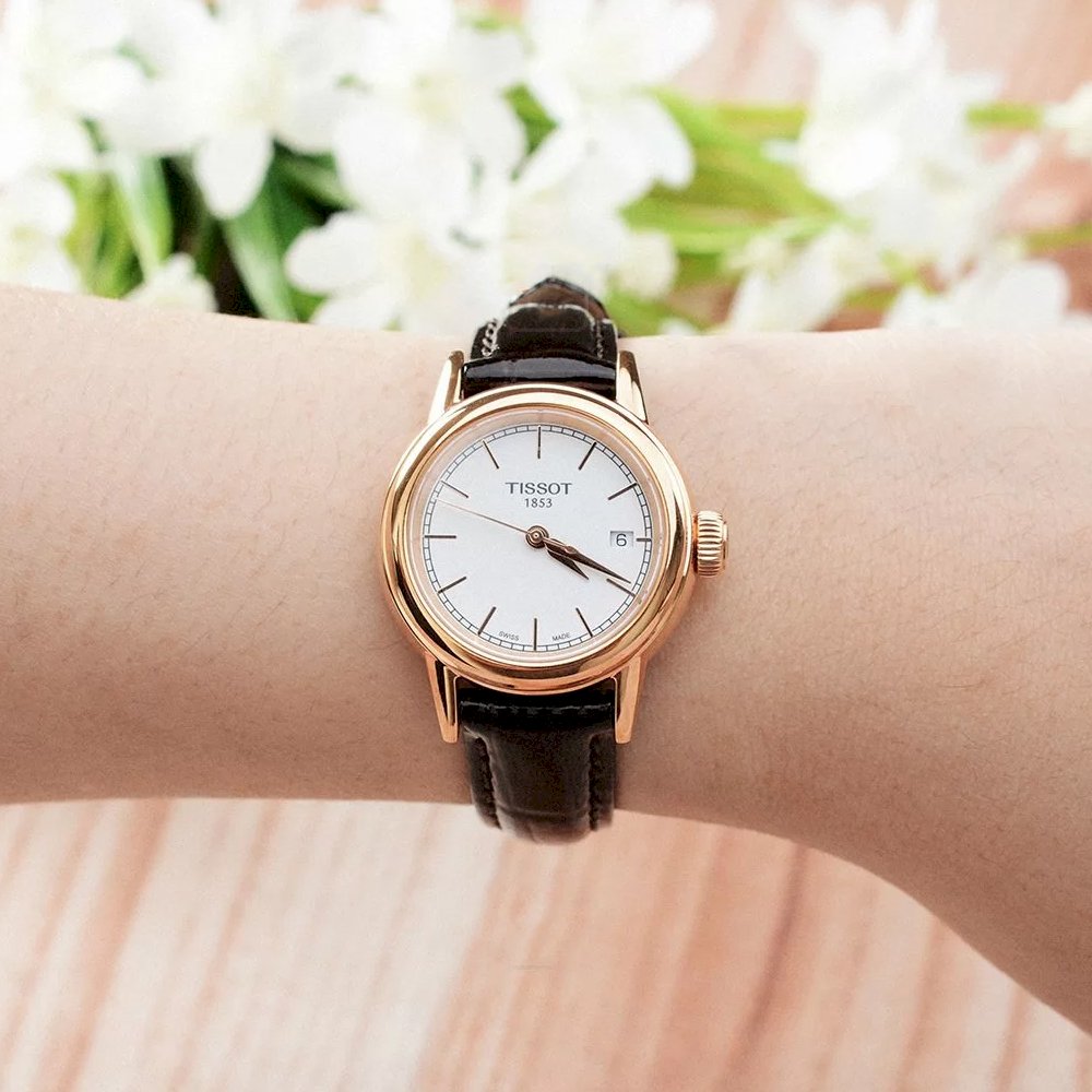  Shop Authentic Tissot Carson Lady Steel Quartz Brown Leather Strap Watch For Women - T085.210.36.011.00 - Luxxuri