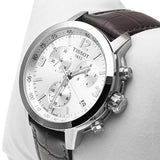  Shop Authentic Tissot PRC 200 Chronograph Silver Dial Brown Leather Strap Watch For Men - T055.417.16.037.00 - Luxxuri