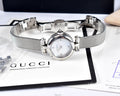  Shop Authentic Gucci Diamantissima Diamonds Mother of Pearl Dial Silver Mesh Bracelet Watch for Women - YA141512 - Luxxuri
