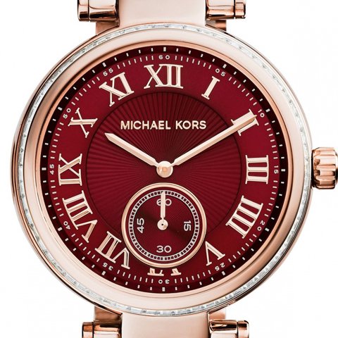  Shop Authentic Michael Kors Skylar Maroon Dial Rose Gold Steel Strap Watch for Women - MK6086 - Luxxuri