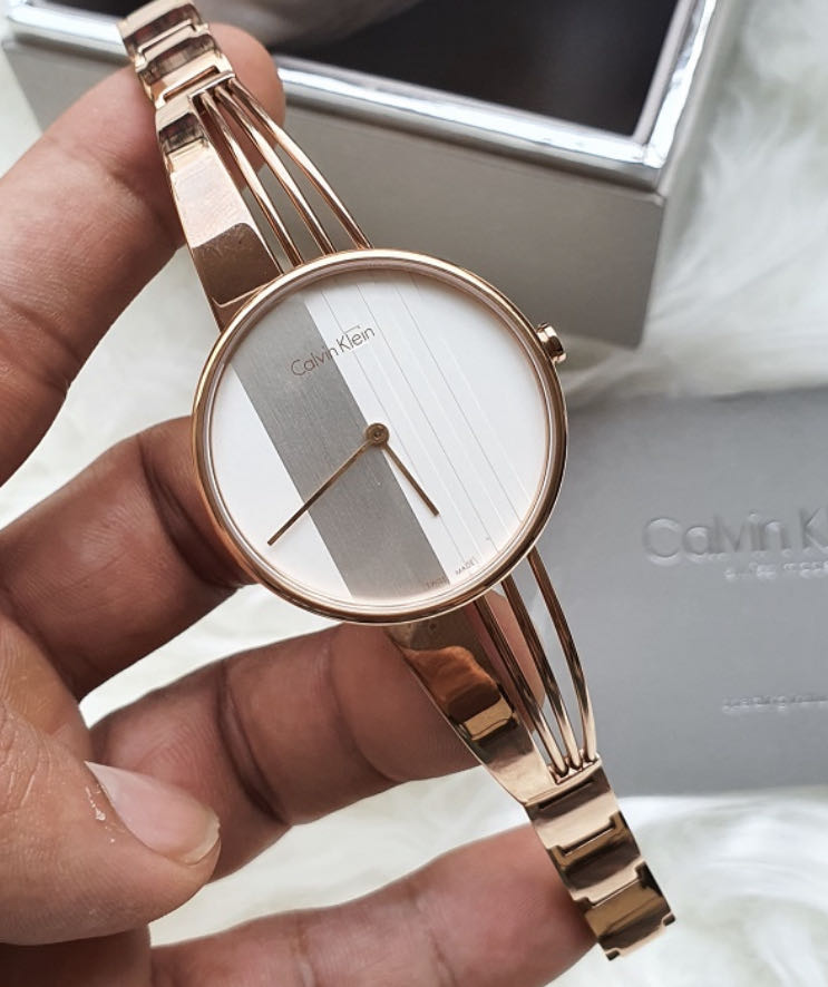  Shop Authentic Calvin Klein Drift White Dial Rose Gold Steel Strap Watch for Women - K6S2N616 - Luxxuri