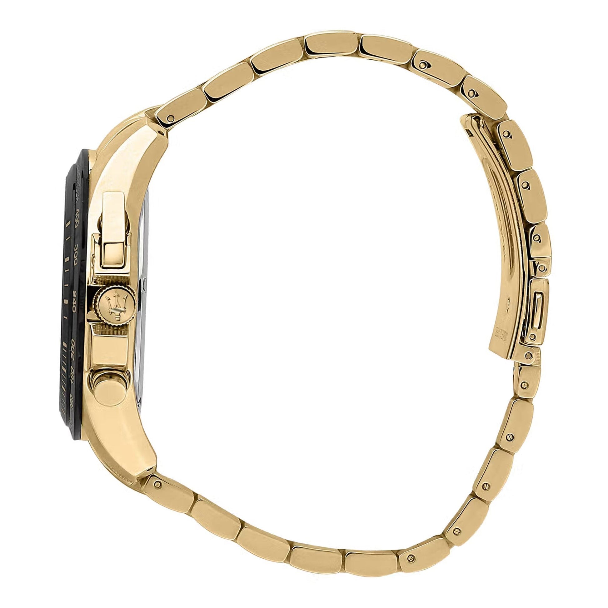  Shop Authentic Maserati Traguardo Chronograph Black Dial Gold Steel Strap Watch For Men - R8873612041 - Luxxuri