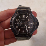  Shop Authentic Guess Rigor Analog Black Dial Brown Leather Strap Watch For Men - W0040G8 - Luxxuri