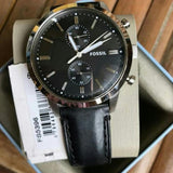  Shop Authentic Fossil Townsman Multifunction Black Dial Black Leather Strap Watch for Men - FS5396 - Luxxuri