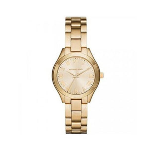  Shop Authentic Michael Kors Slim Runway Gold Dial Gold Steel Strap Watch For Women - MK3456 - Luxxuri