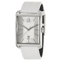  Shop Authentic Calvin Klein Window White Dial White Leather Strap Watch for Men - K2M21120 - Luxxuri