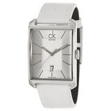  Shop Authentic Calvin Klein Window White Dial White Leather Strap Watch for Men - K2M21120 - Luxxuri