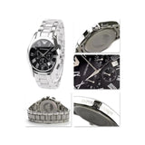  Shop Authentic Emporio Armani Velente Chronograph Black Dial Silver Steel Strap Watch For Women - AR0674 - Luxxuri