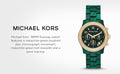 Michael Kors Runway Chronograph Green Dial Green Steel Strap Watch for Women - MK7422